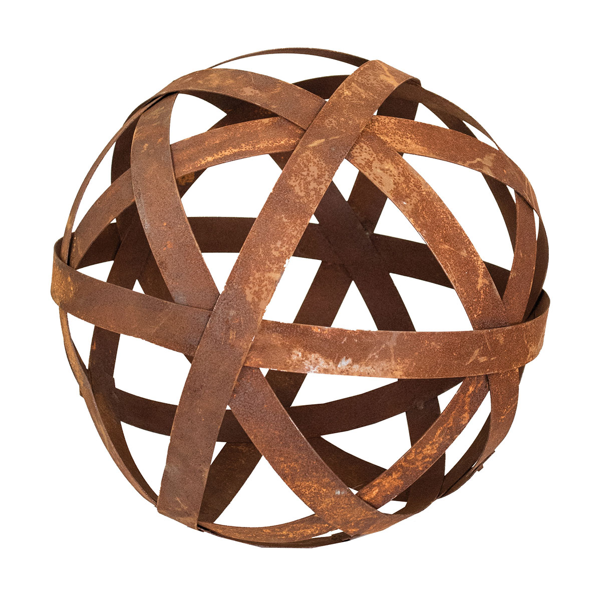 2 Kugeln aus Blechstreifen, 20cm + 30cm, Edelrost