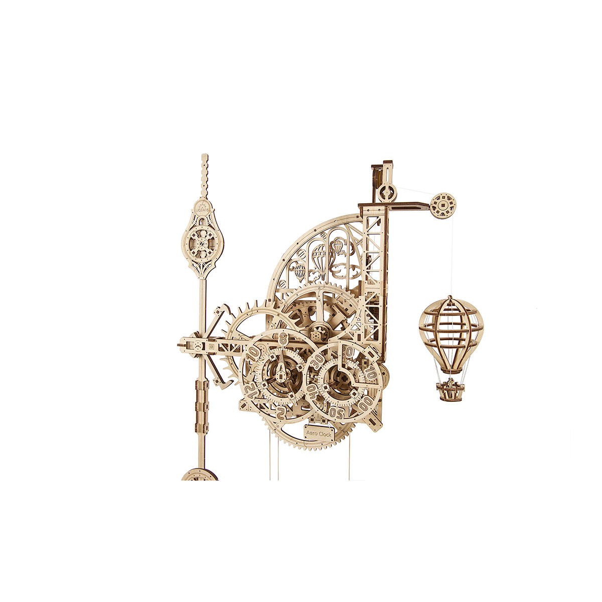 3D-Holzpuzzle, Wanduhr mit Pendel