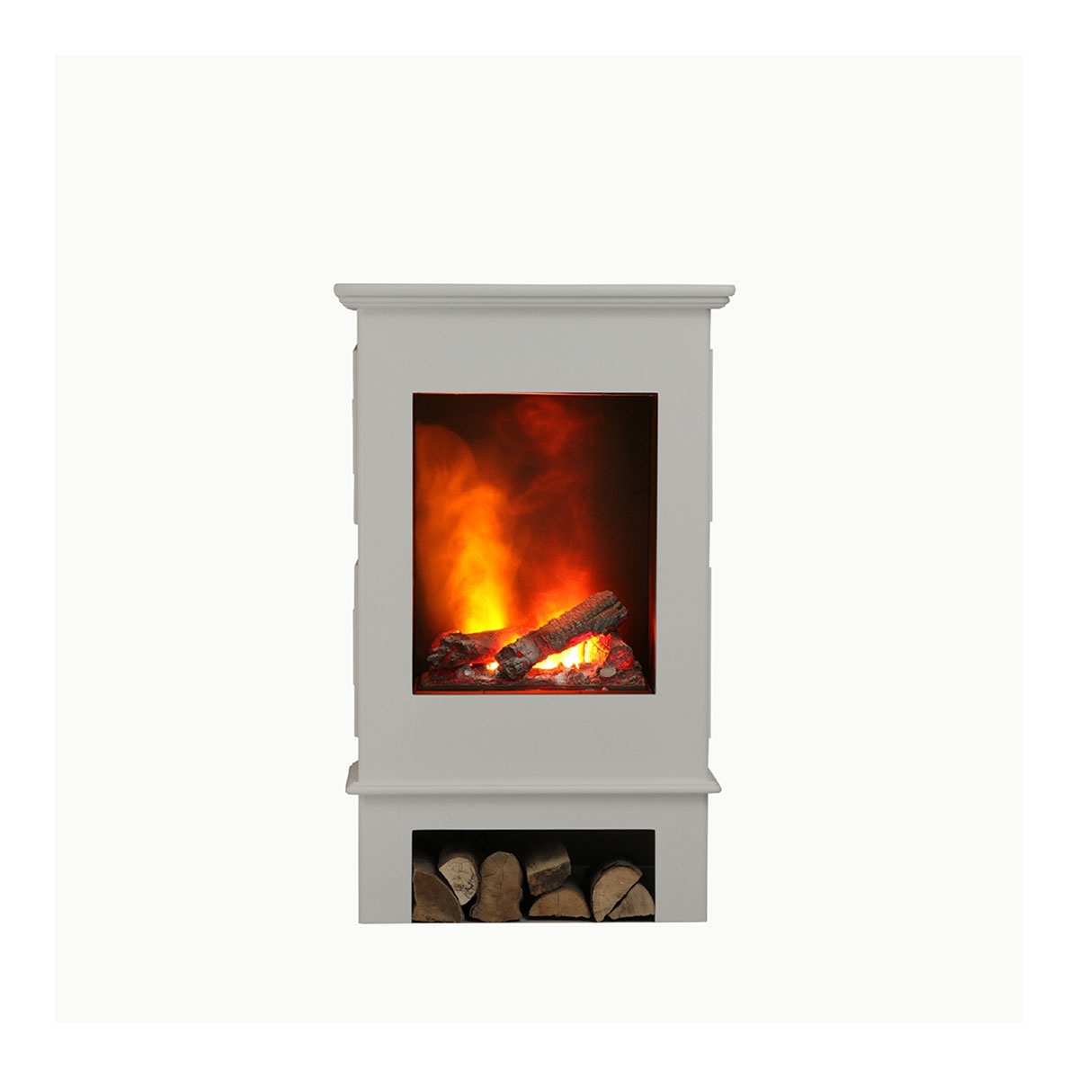 Elektroscanfire-Ofen, brillantweiß, mit 3D-Flammeffekt