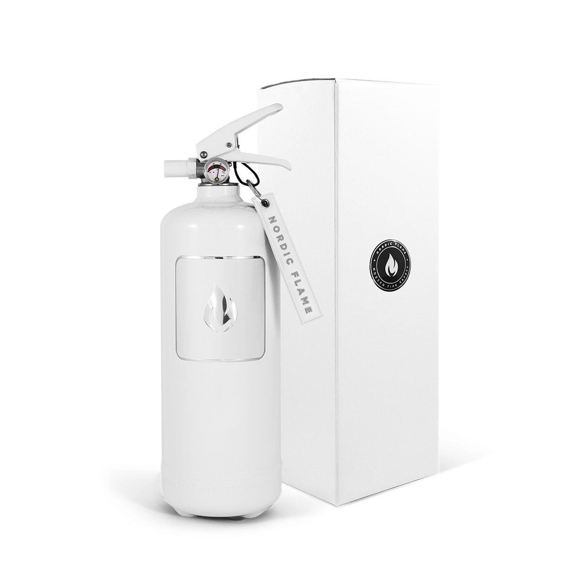  Feuerlöscher 2kg, weiß, weißes Emblem